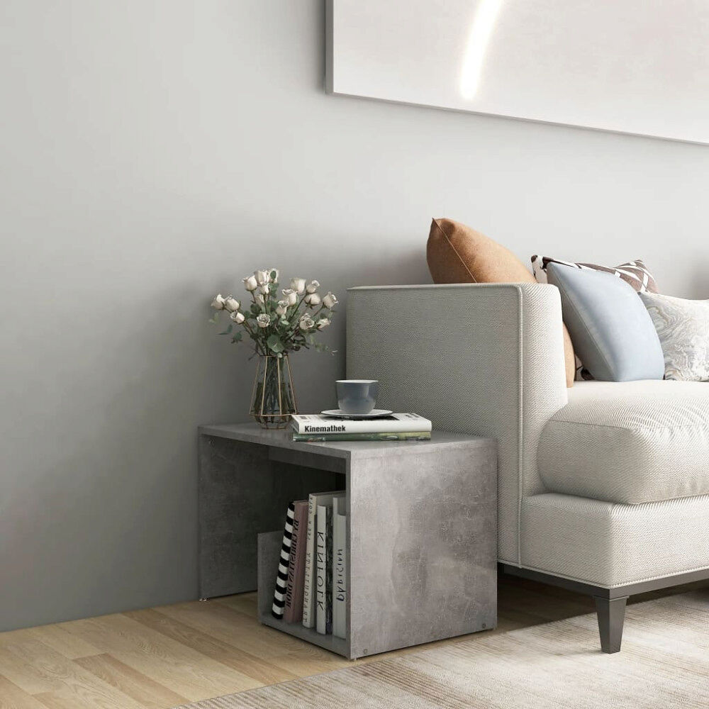 vidaXL Sidobord betonggrå 59x36x38 cm konstruerat trä