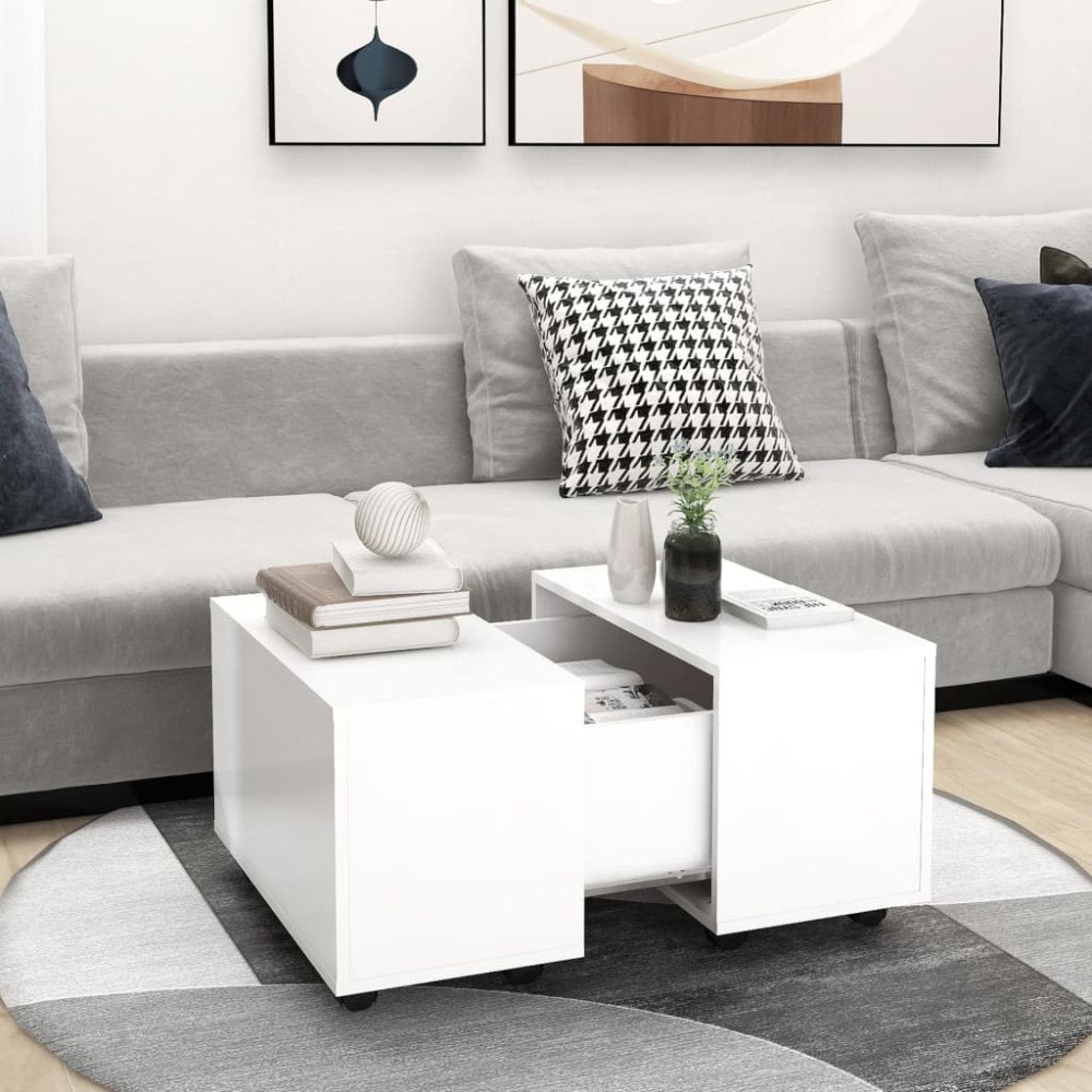 vidaXL Soffbord vit 60x60x38 cm konstruerat trä