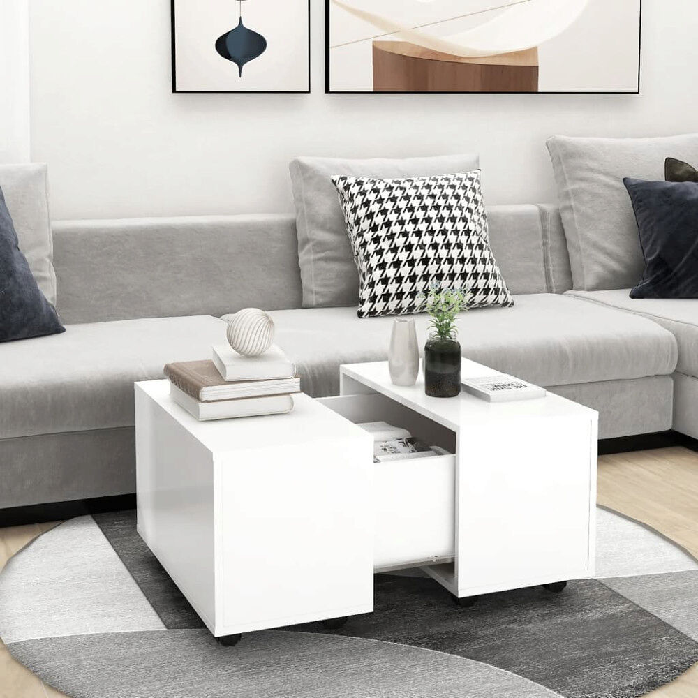 vidaXL Soffbord vit 60x60x38 cm konstruerat trä