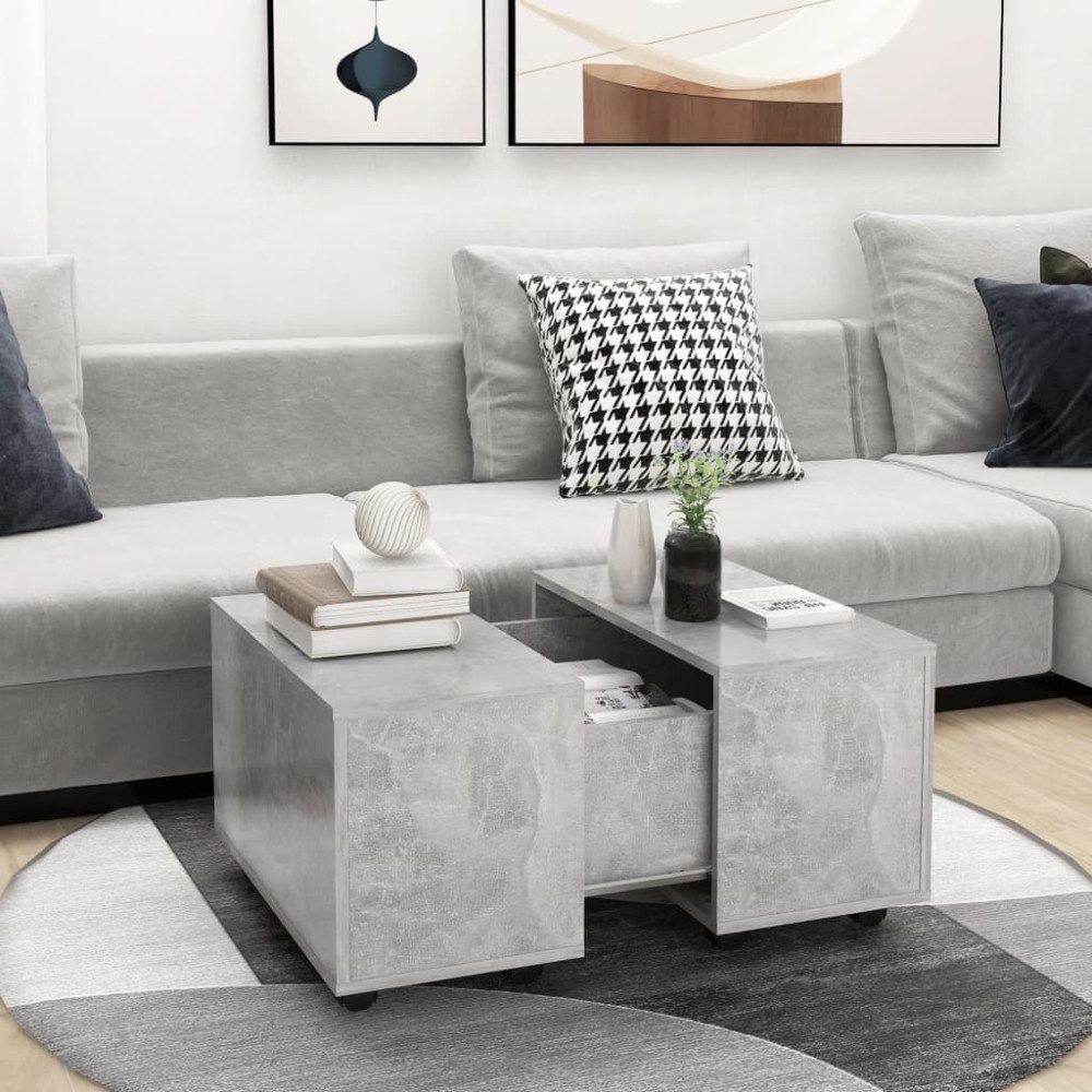 vidaXL Soffbord betonggrå 60x60x38 cm konstruerat trä
