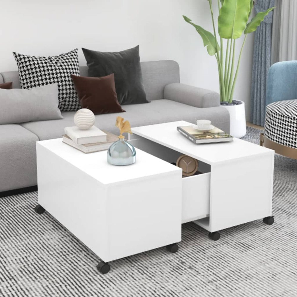 vidaXL Soffbord vit 75x75x38 cm konstruerat trä