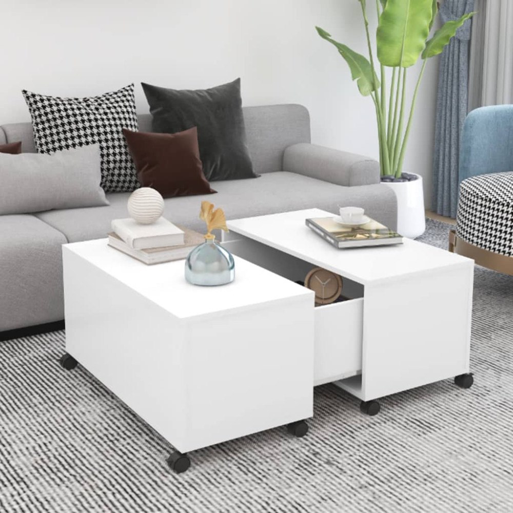 vidaXL Soffbord vit 75x75x38 cm konstruerat trä