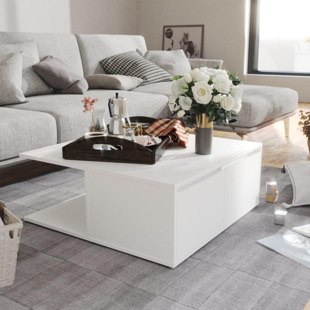 vidaXL Soffbord vit 80x80x31 cm konstruerat trä