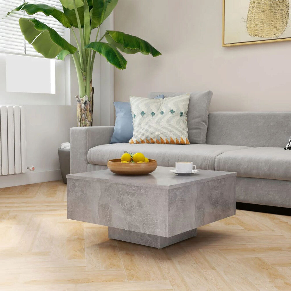 vidaXL Soffbord betonggrå 60x60x31,5 cm konstruerat trä