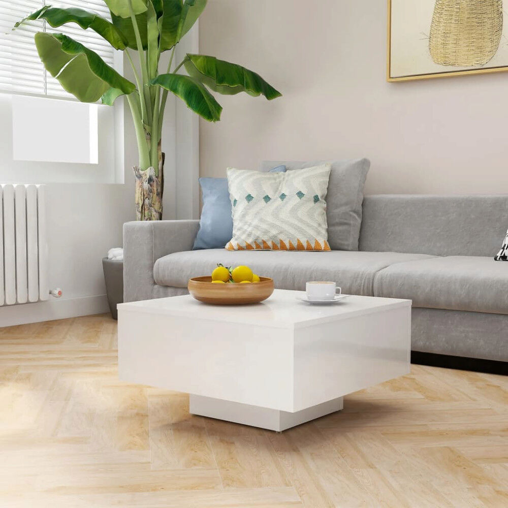 vidaXL Soffbord vit högglans 60x60x31,5 cm konstruerat trä