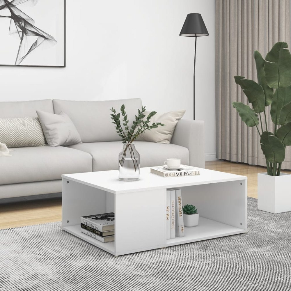 vidaXL Soffbord vit 90x67x33 cm konstruerat trä