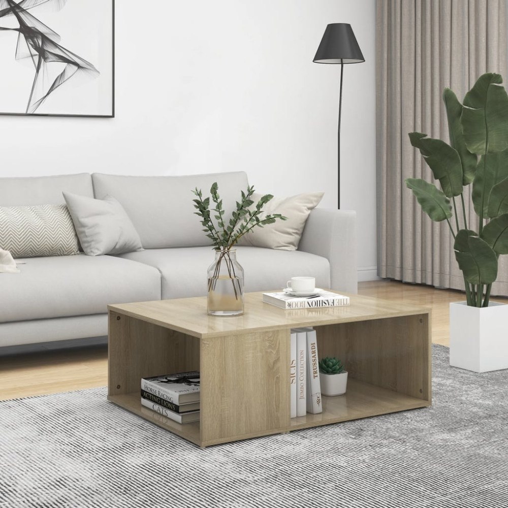 vidaXL Soffbord sonoma-ek 90x67x33 cm konstruerat trä