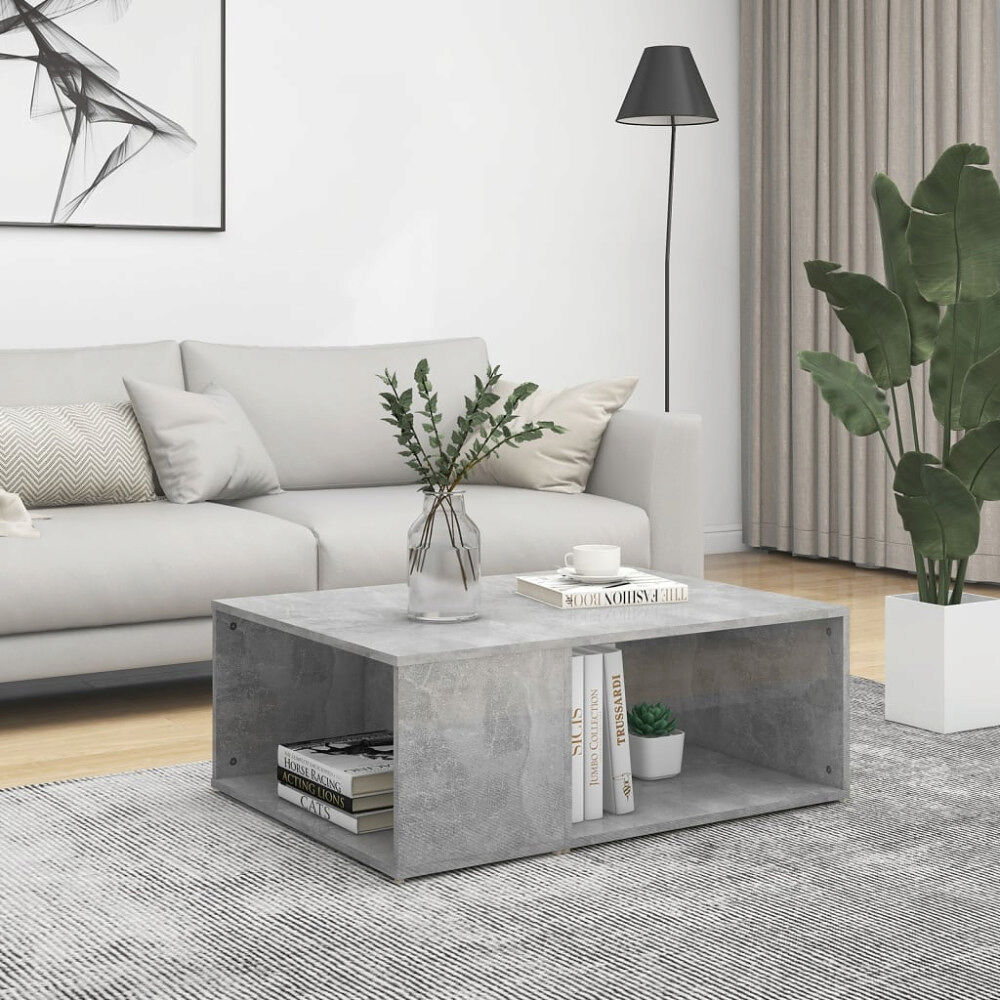 vidaXL Soffbord betonggrå 90x67x33 cm konstruerat trä