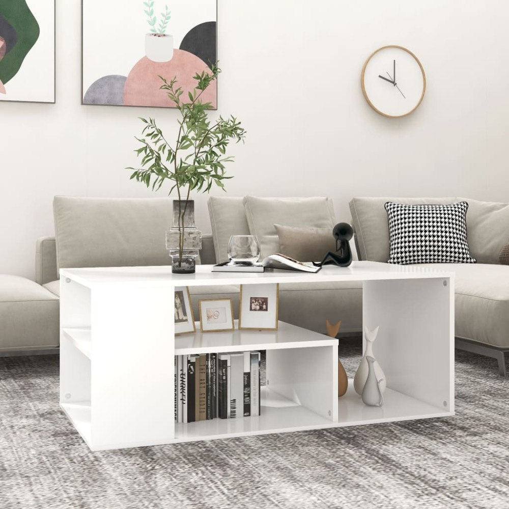 vidaXL Soffbord vit 100x50x40 cm konstruerat trä