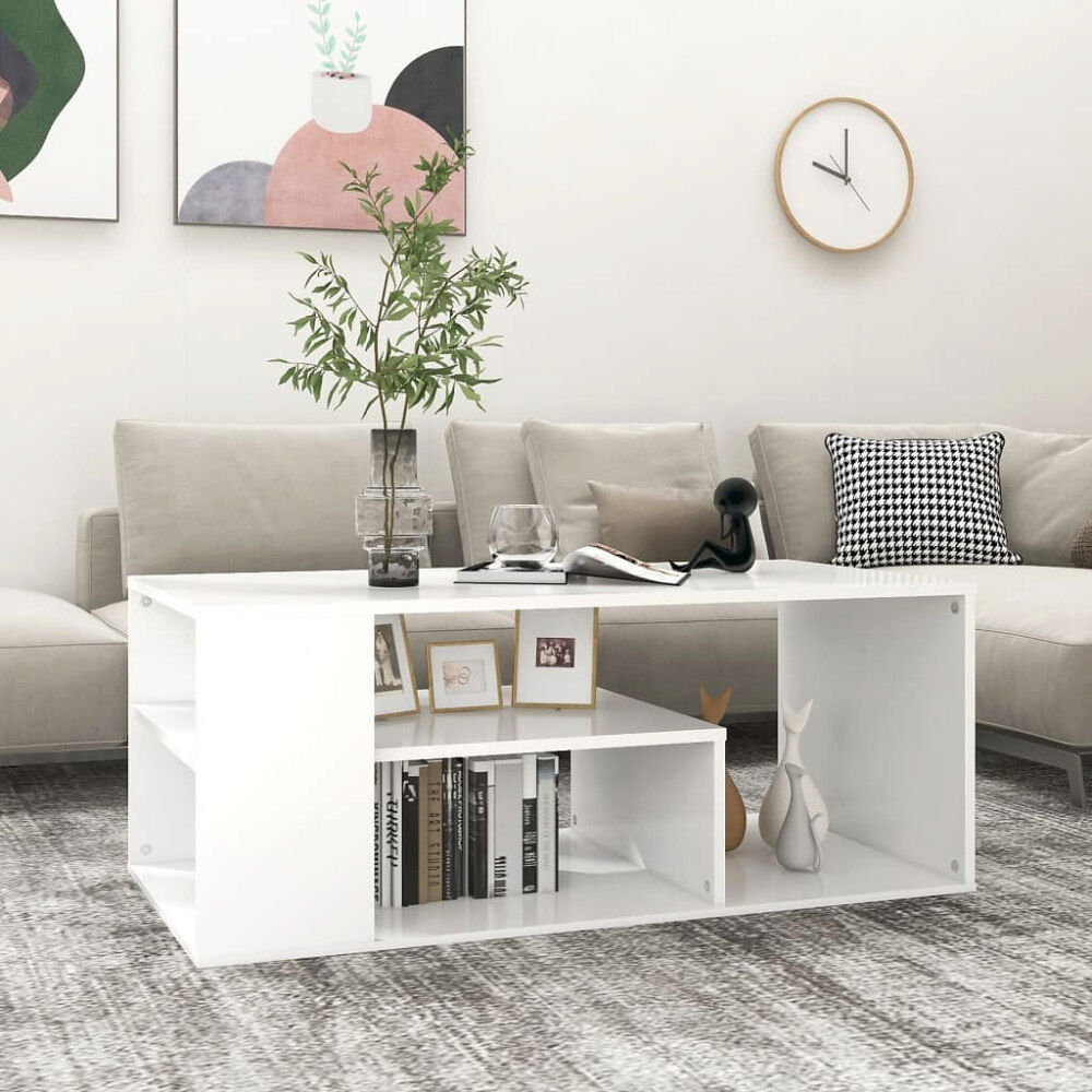 vidaXL Soffbord vit 100x50x40 cm konstruerat trä