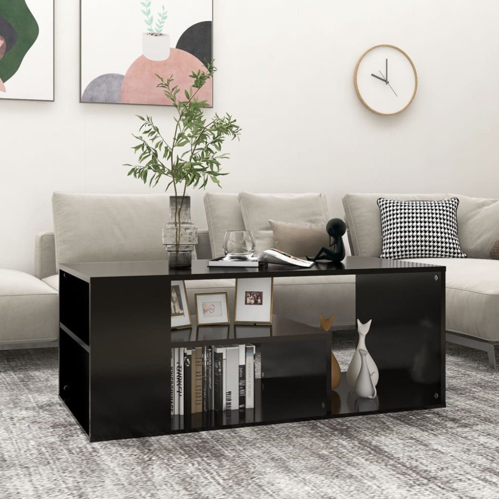 vidaXL Soffbord svart 100x50x40 cm konstruerat trä