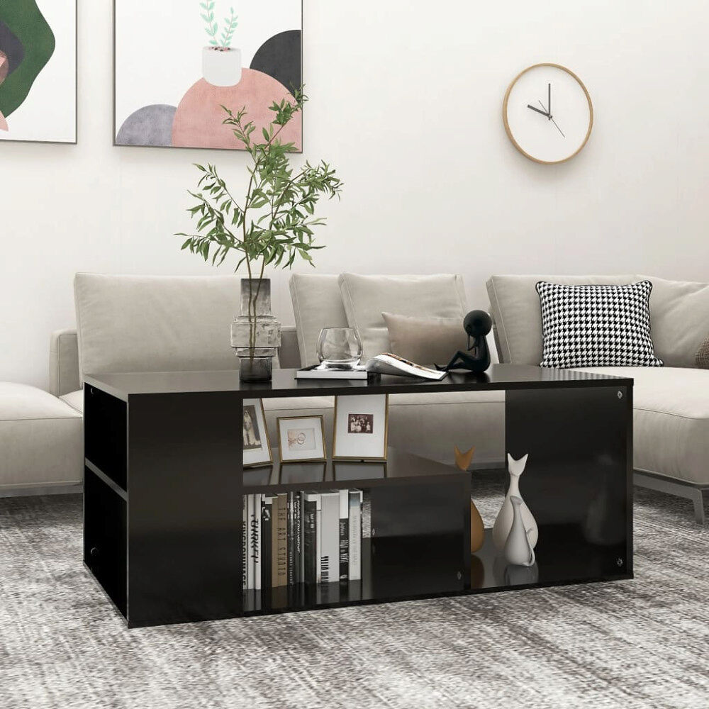 vidaXL Soffbord svart 100x50x40 cm konstruerat trä