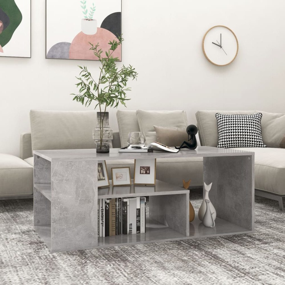 vidaXL Soffbord betonggrå 100x50x40 cm konstruerat trä