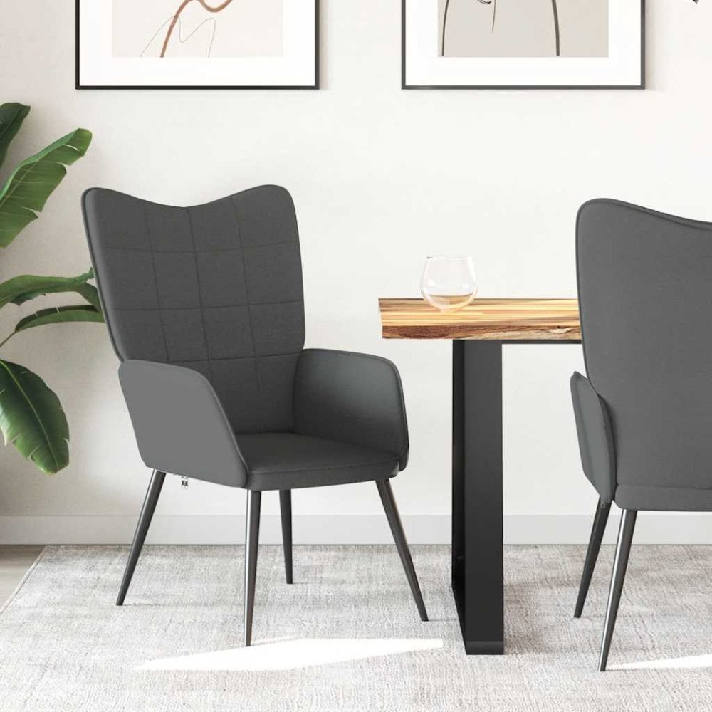 vidaXL Vilstol mörkgrå tyg