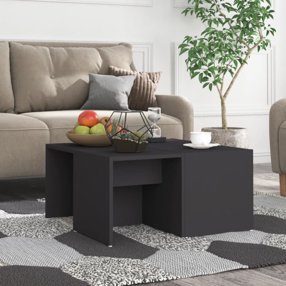 vidaXL Soffbord 4 st grå 33x33x33 cm konstruerat trä