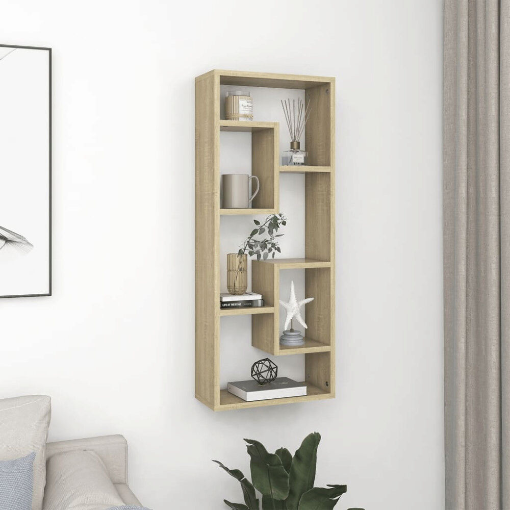 vidaXL Vägghylla sonoma-ek 36x16x90 cm konstruerat trä
