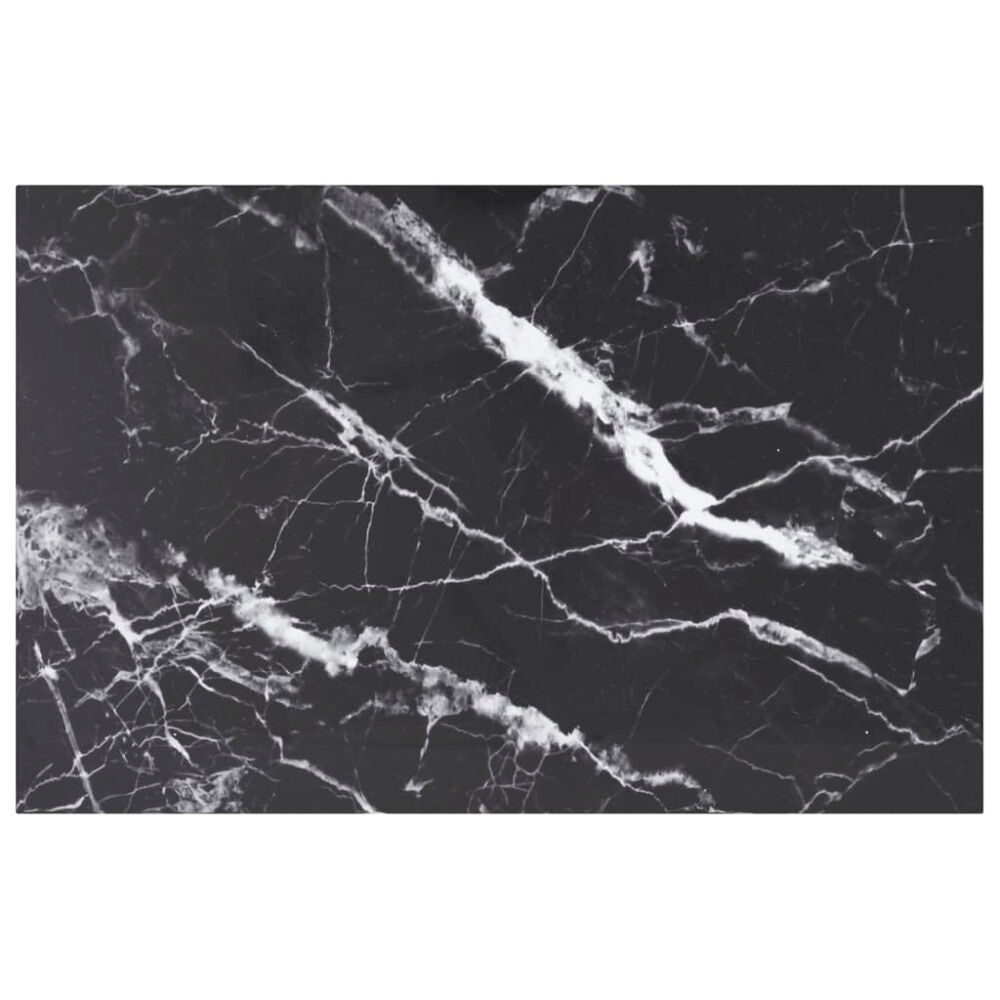 vidaXL Bordsskiva svart 100x62 cm 8 mm härdat glas med marmortextur