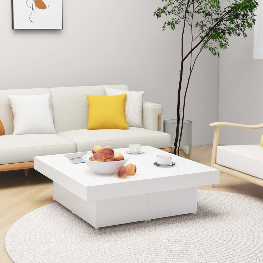 vidaXL Soffbord vit 90x90x28 cm konstruerat trä