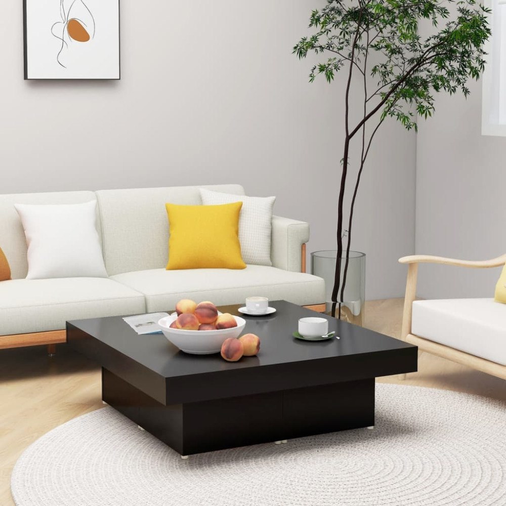 vidaXL Soffbord svart 90x90x28 cm konstruerat trä
