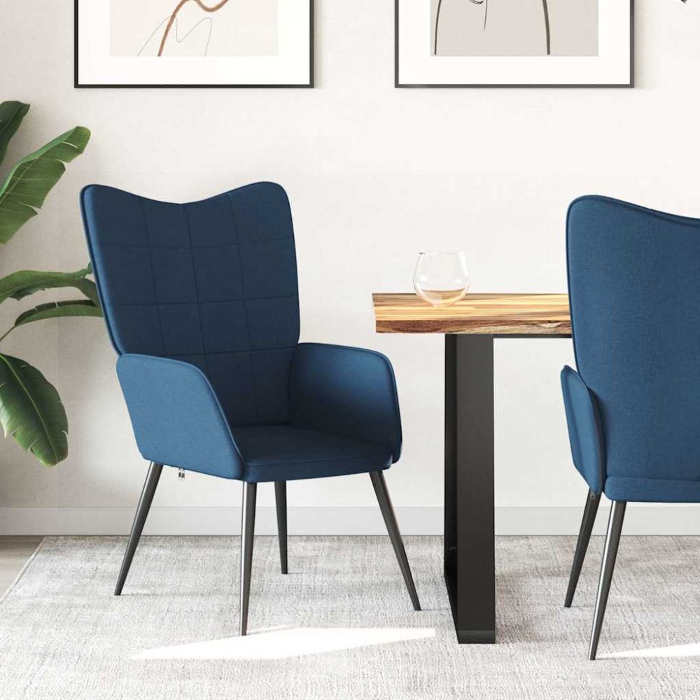 vidaXL Vilstol blå tyg