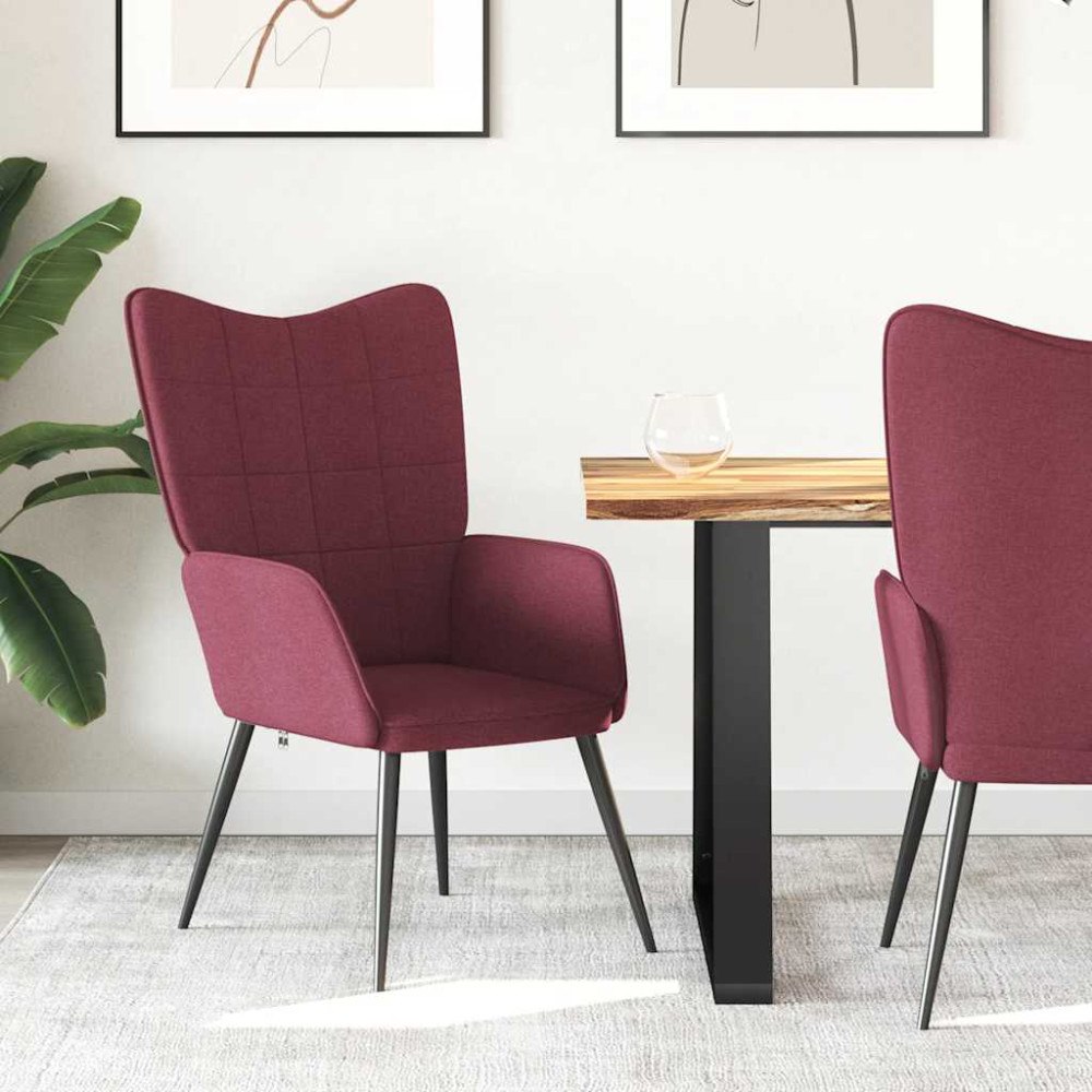 vidaXL Vilstol vinröd tyg