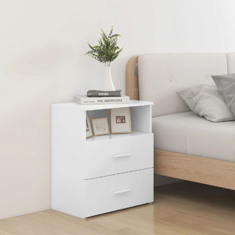 vidaXL Sängbord vit 50x32x60 cm