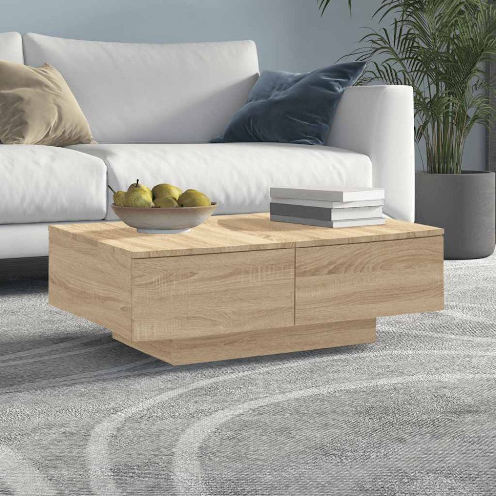 vidaXL Soffbord sonoma-ek 90x60x31 cm konstruerat trä