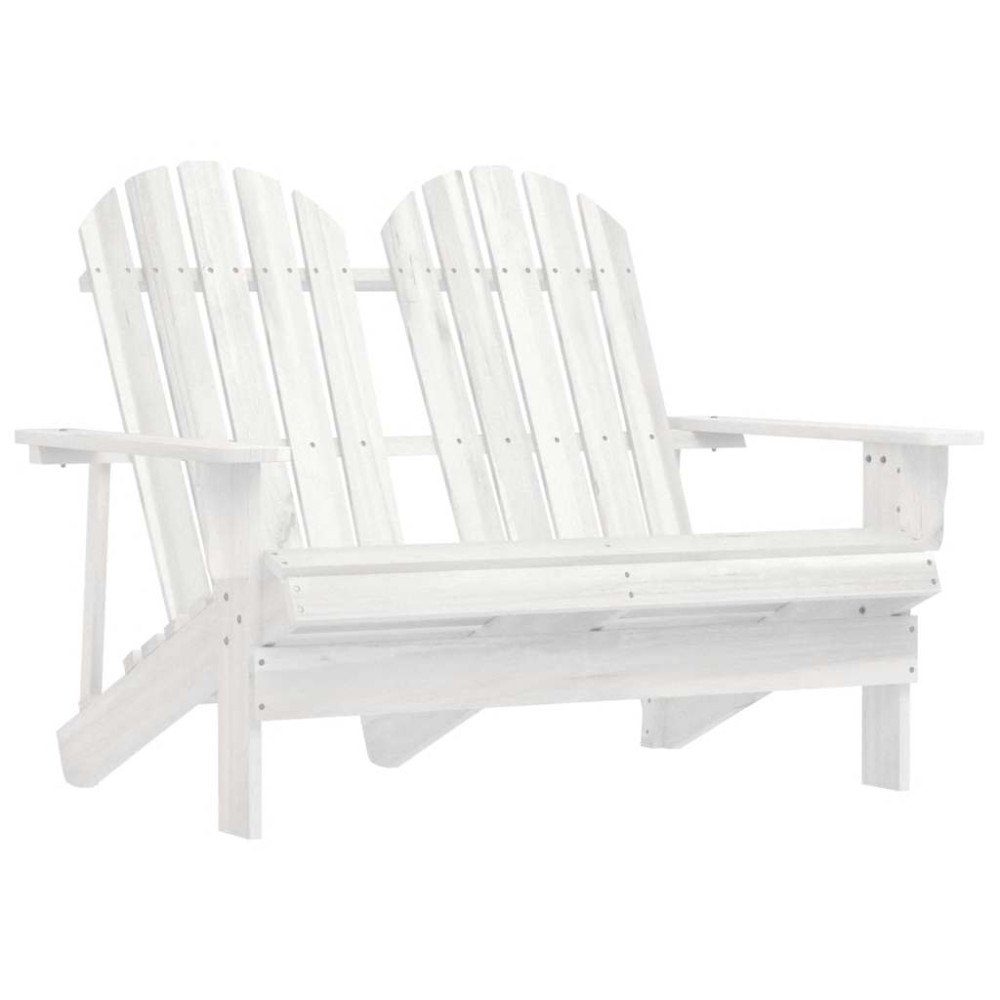 vidaXL Adirondackstol 2-sits massivt granträ vit