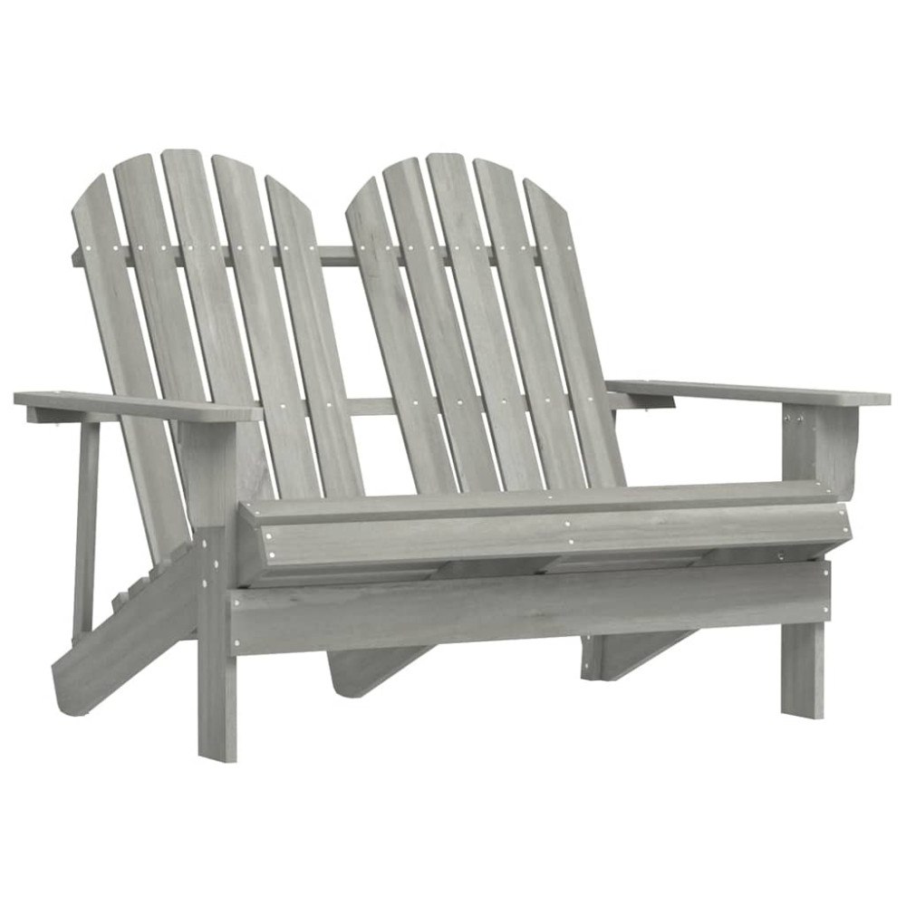 vidaXL Adirondackstol 2-sits massivt granträ grå