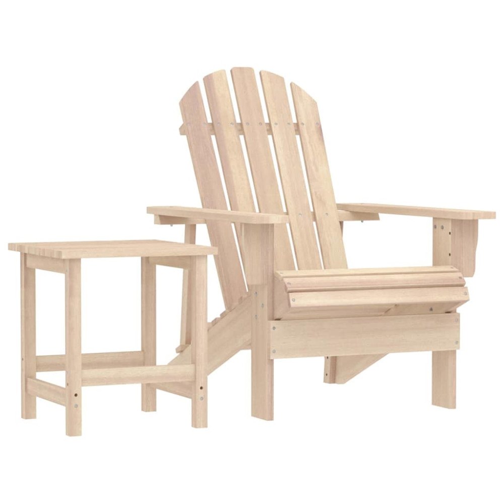 vidaXL Adirondackstol med bord massivt granträ