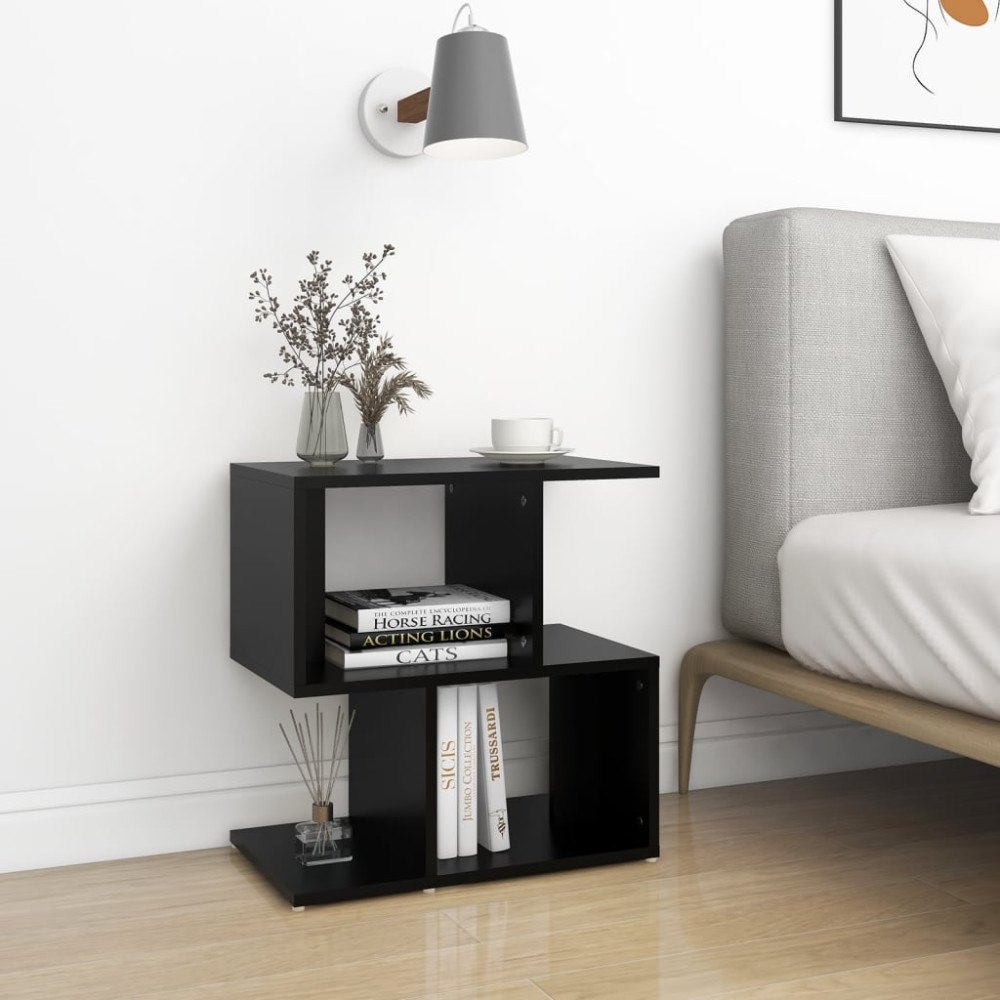 vidaXL Sängbord 2 st svart 50x30x51,5 cm konstruerat trä