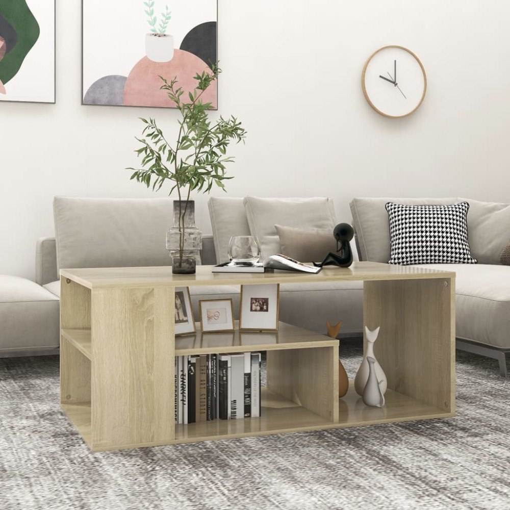 vidaXL Soffbord Sonoma ek 100x50x40 cm konstruerat trä