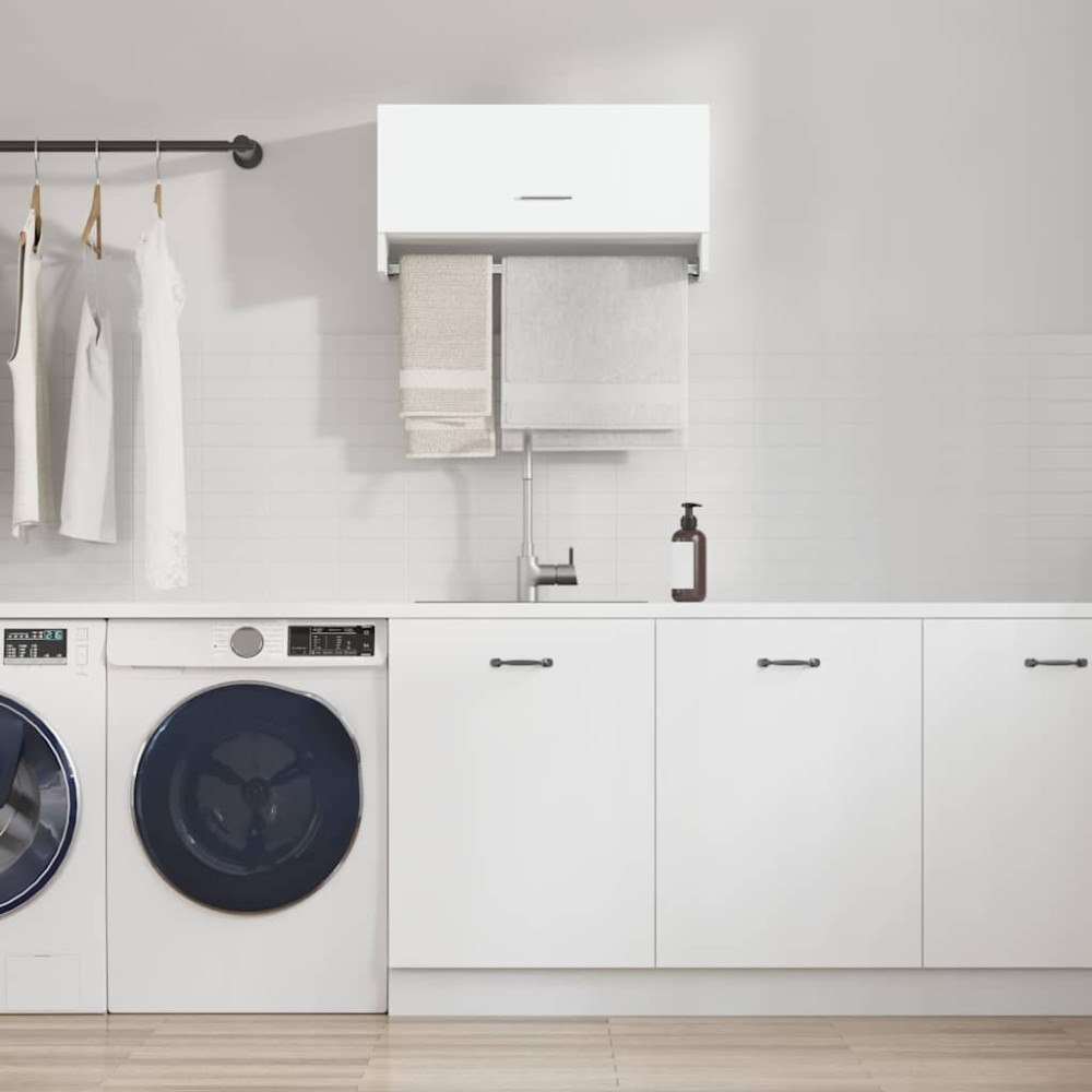 vidaXL Garderob högglans vit 70x32,5x35 cm konstruerat trä