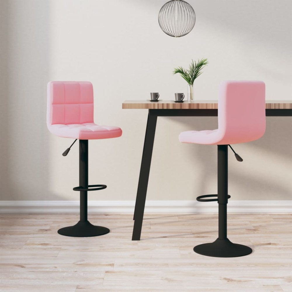 vidaXL Barstolar 2 st rosa sammet