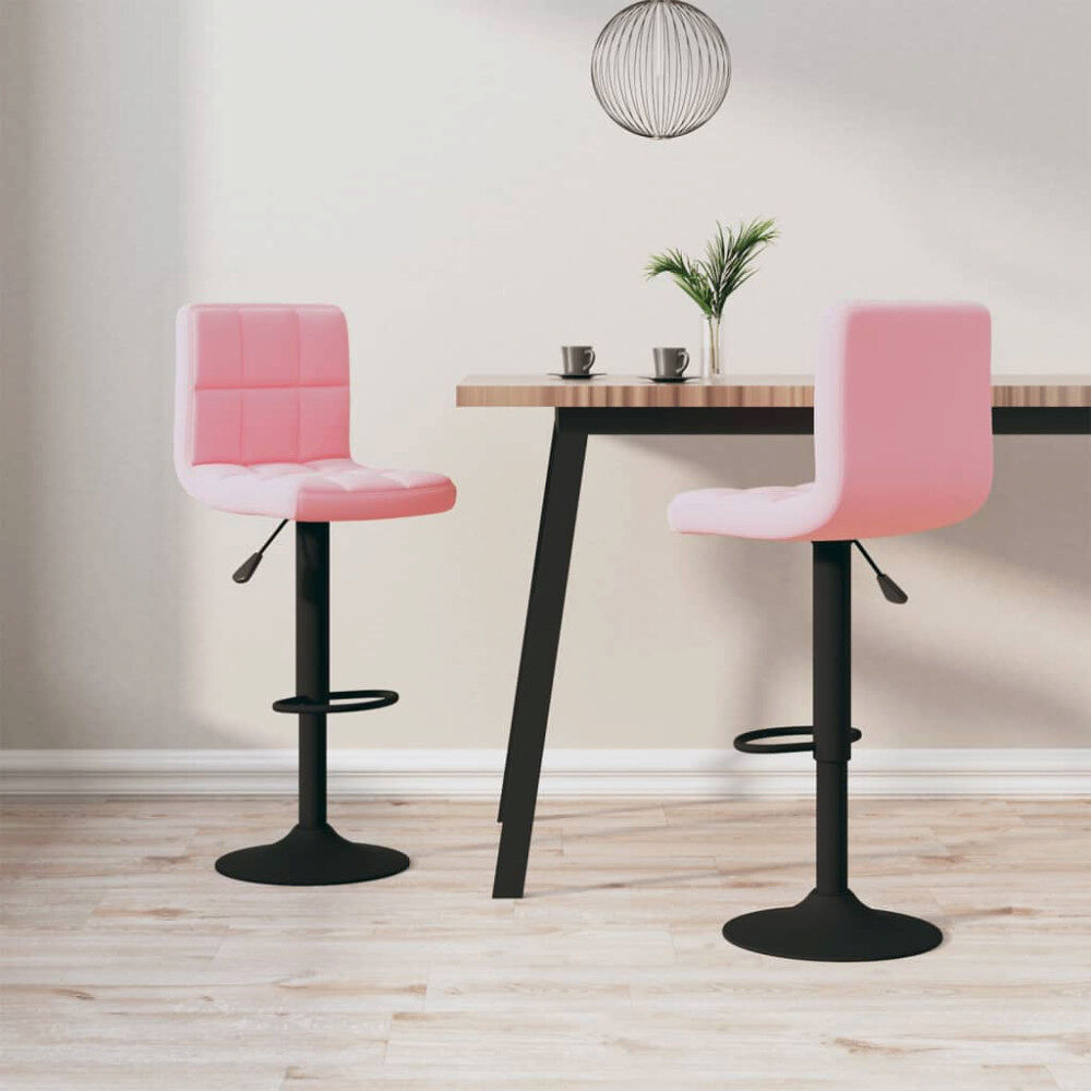 vidaXL Barstolar 2 st rosa sammet