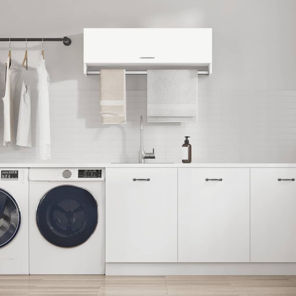 vidaXL Klädhängare vit 100x32,5x35 cm konstruerat trä