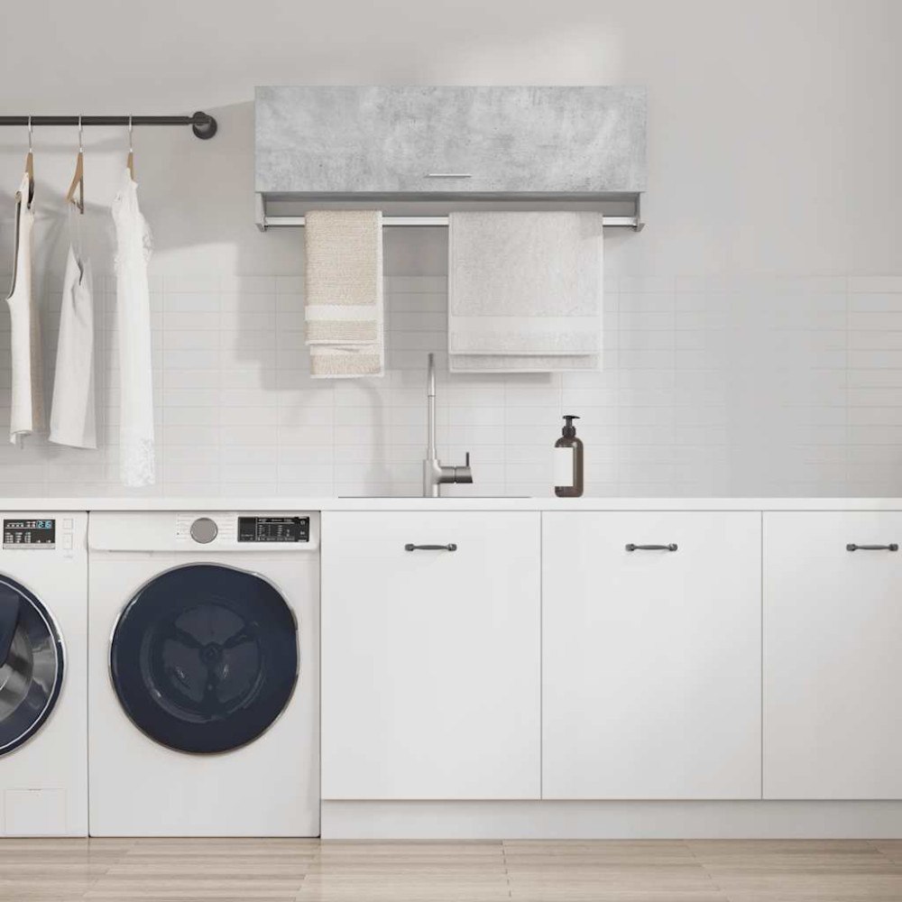 vidaXL Garderob betonggrå 100x32,5x35 cm konstruerat trä