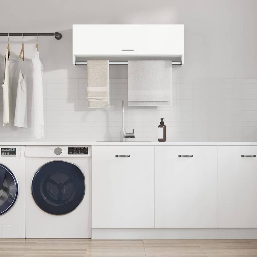 vidaXL Garderob vit högglans 100x32,5x35 cm konstruerat trä