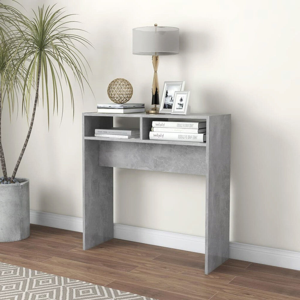 vidaXL Konsolbord betonggrå 78x30x80 cm konstruerat trä