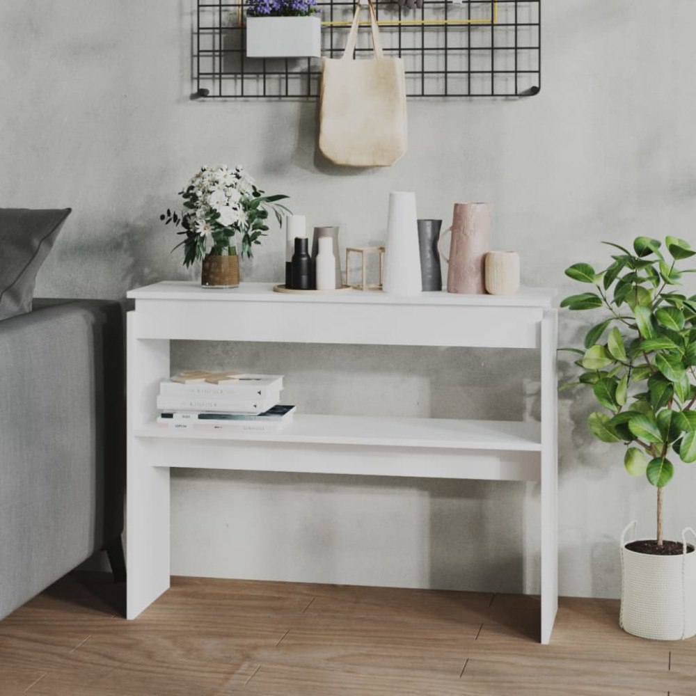 vidaXL Avlastningsbord vit 102x30x80 cm konstruerat trä