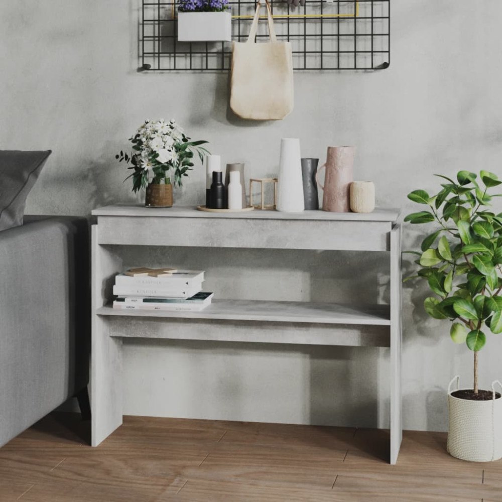vidaXL Konsolbord betonggrå 102x30x80 cm konstruerat trä