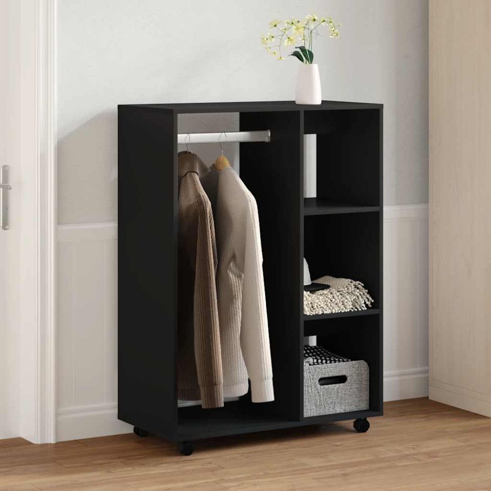vidaXL Garderob svart 80x40x110 cm konstruerat trä
