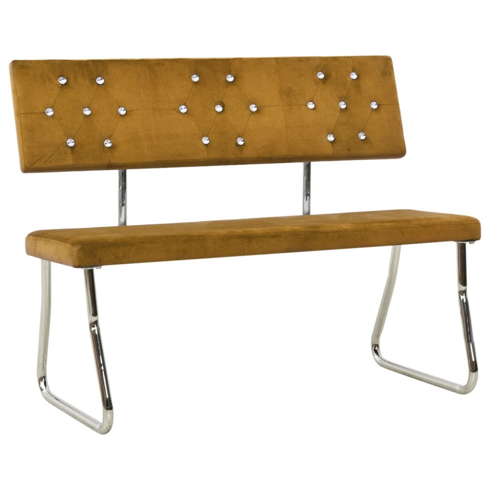 vidaXL Bänk 110 cm brun sammet