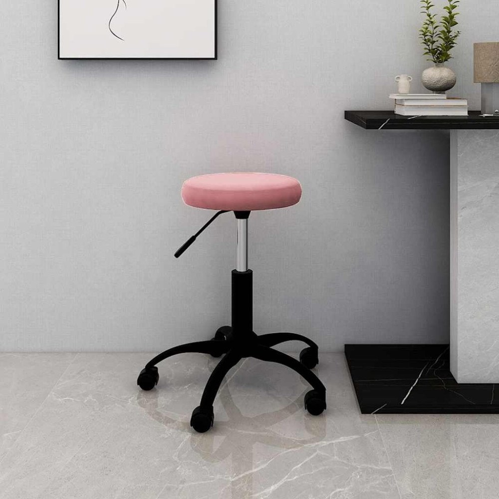 vidaXL Snurrstol för kontor rosa sammet