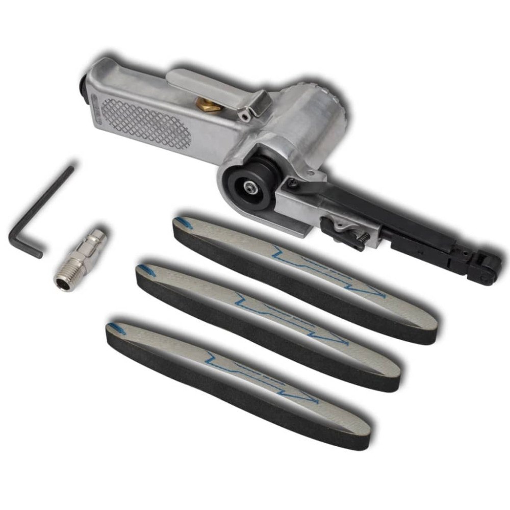 vidaXL Tryckluftsdriven bandslip inkl. 3 st slipband