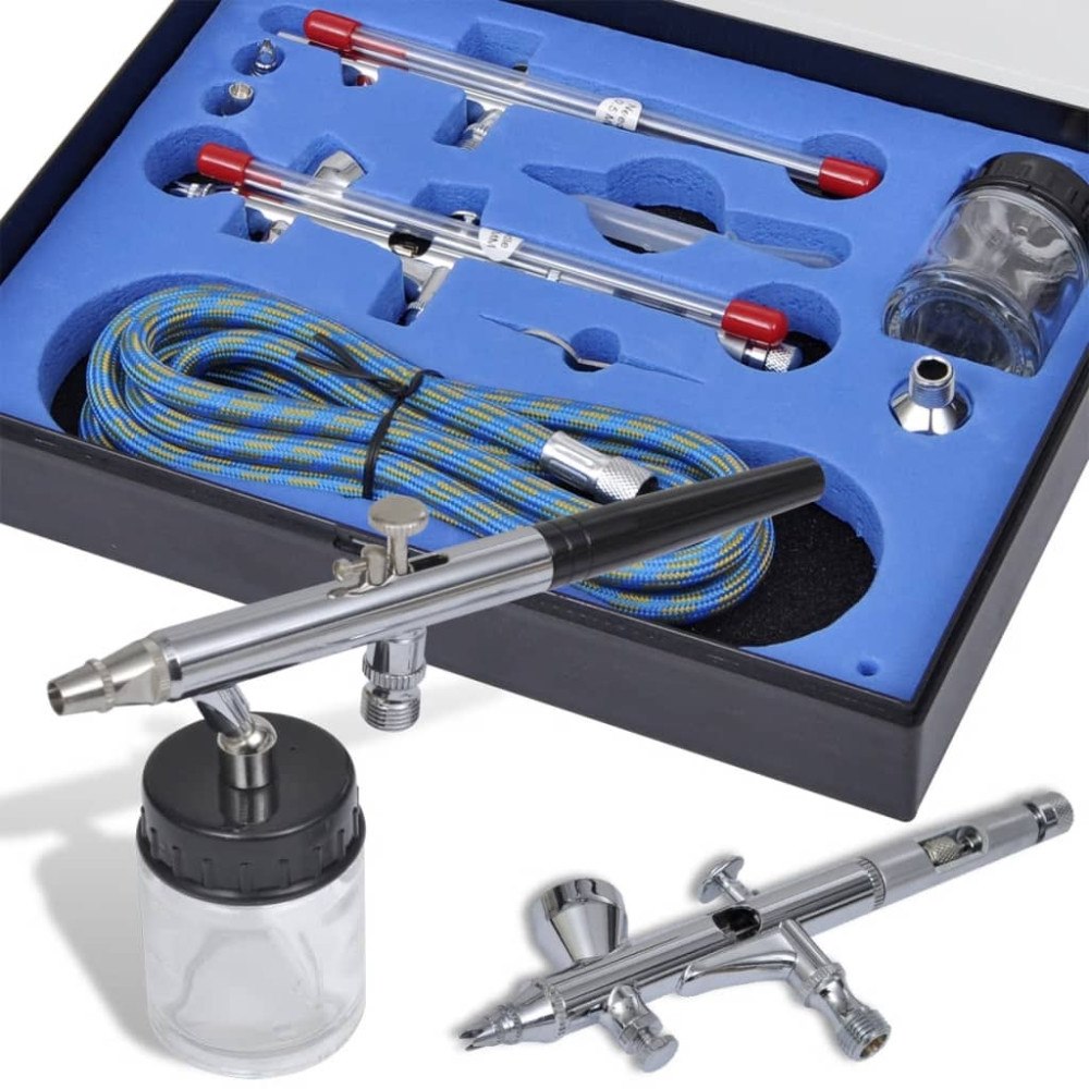 vidaXL Airbrush Set med 2 sprutpistoler