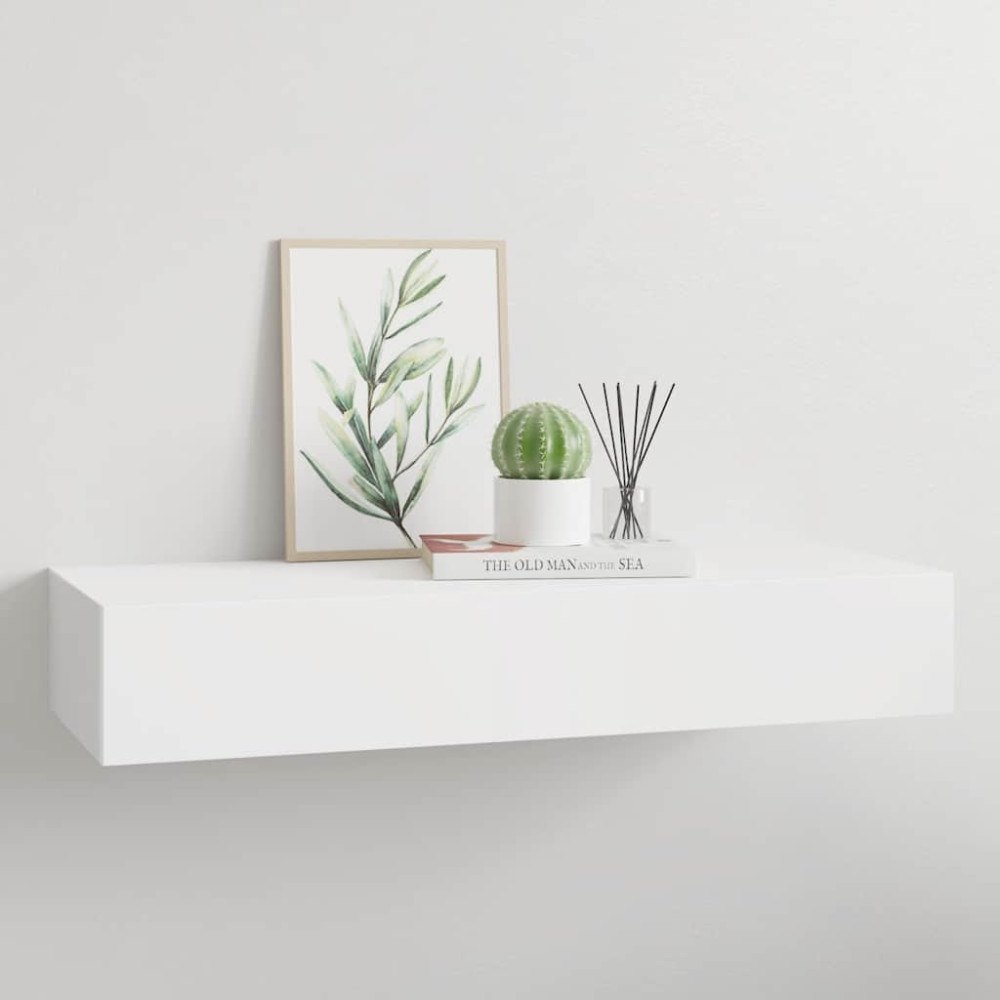 vidaXL Väggmonterad låda vit 60x23,5x10 cm MDF