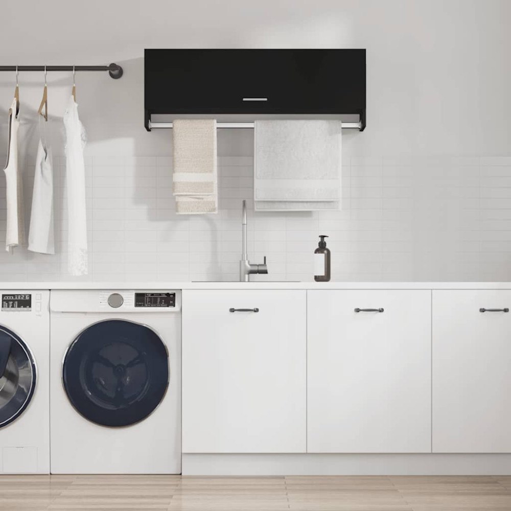 vidaXL Klädhängare svart 100x32,5x35 cm konstruerat trä