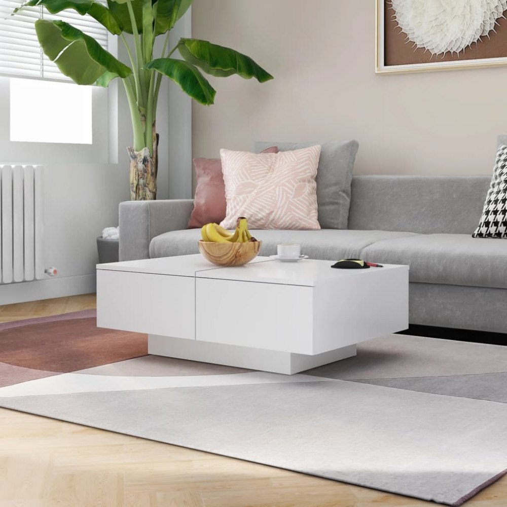 vidaXL Soffbord vit 90x60x31 cm konstruerat trä