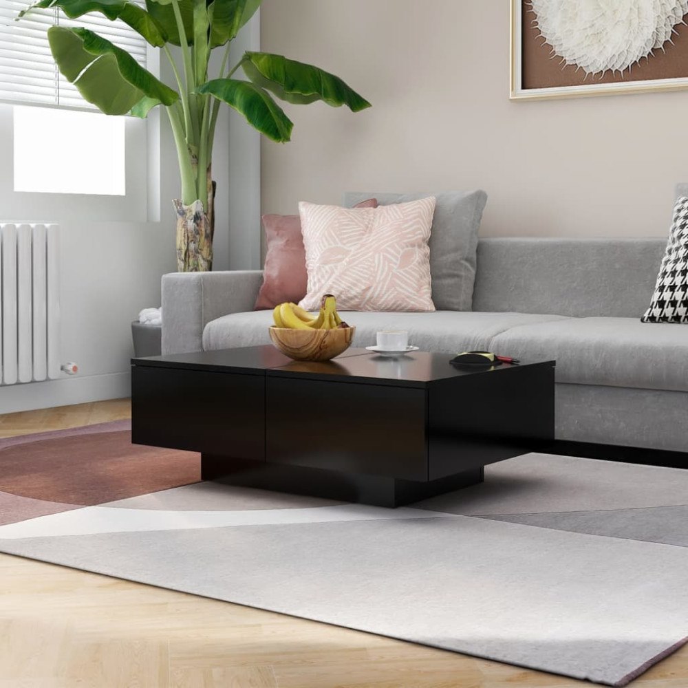 vidaXL Soffbord svart 90x60x31 cm konstruerat trä